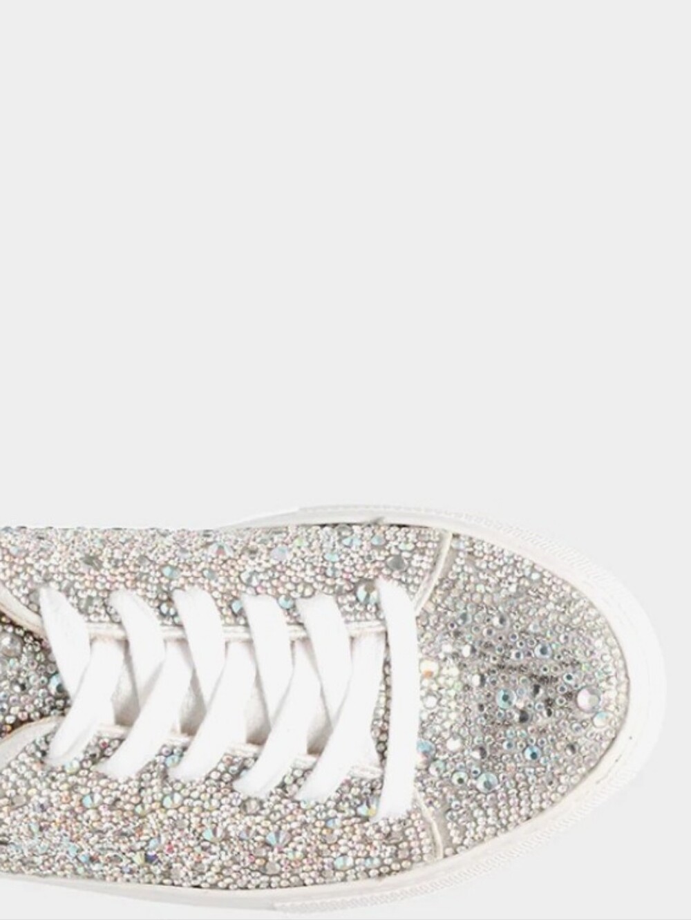 Betsey Johnson Silver Crystal Lace-Up Sneakers - Picture 4 of 12
